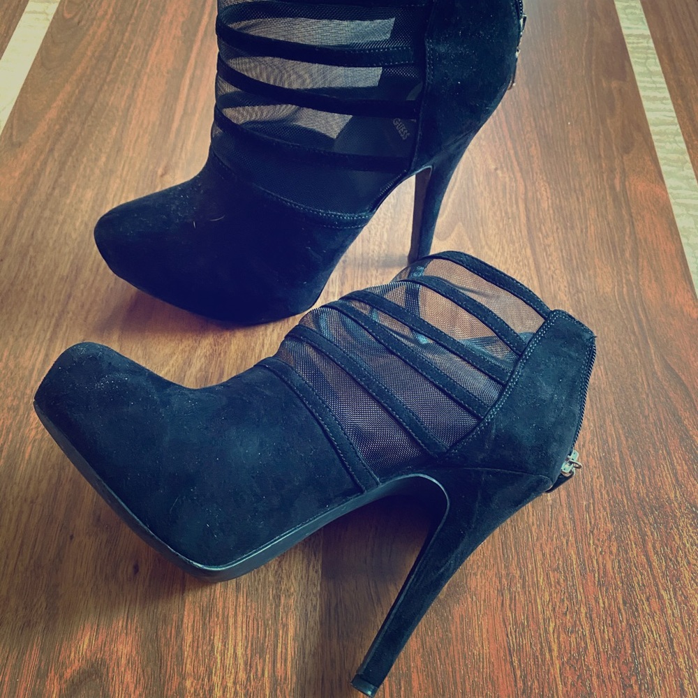 G by Guess Black Platform Ankle Bootie